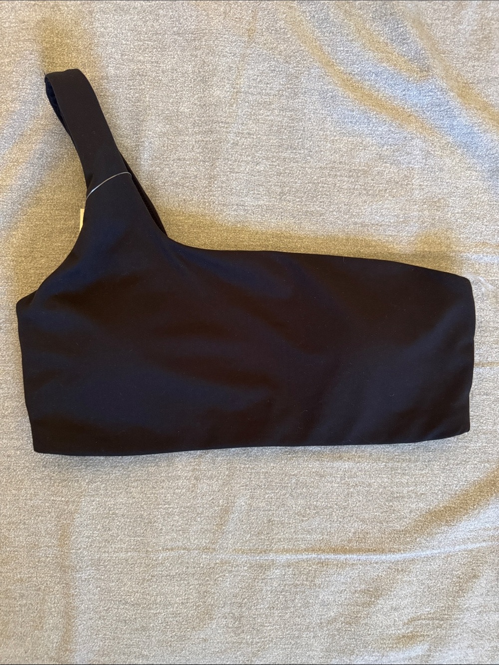 aerie One-Shoulder Black Sports Bralette